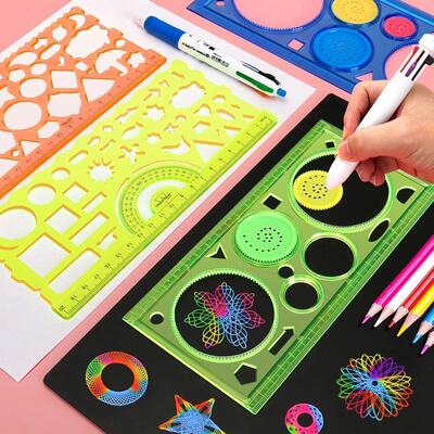 Geometry Spirograph Drawing Stencils Set Painting Template A