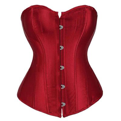 Womens Corset Satin Sexy Plus Size Bustier Gothic Lace Up Bo