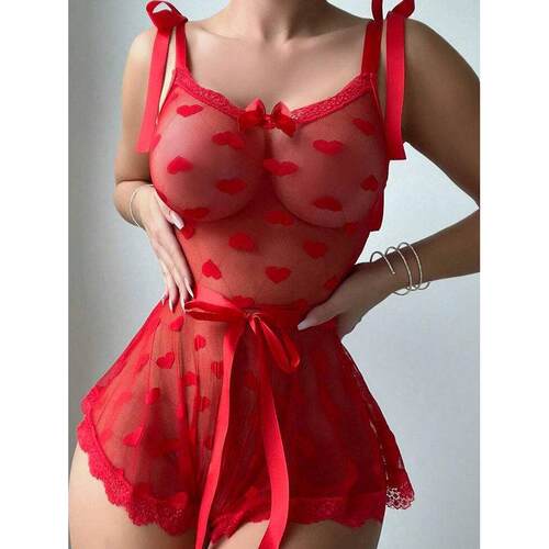 Sexy lingerie mesh irregular backless nightgown