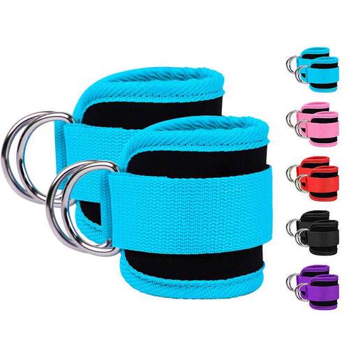 Fitness Equipment Gym Ankle Strap Padded Double D-ring Adjus
