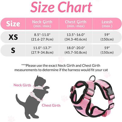 Mesh Small Cat Harness and Leash Set Adjustable Vest Antiesc