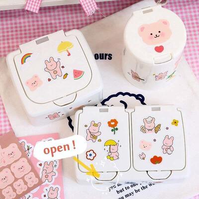 Sticker Storage Box Accessories Desk Stationery Containers
