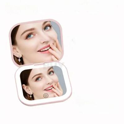 Compact Cosmetic Mirror Small Vanity Table Folding with Ligh