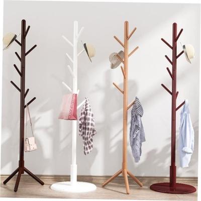 Big coat rack stand clothes holder hat hanger wooden cloth