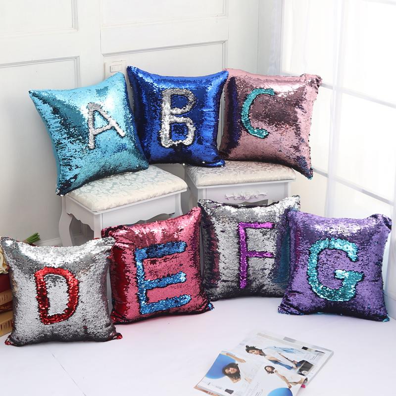Two-color sequin mermaid pillow cushion cover pillowcase