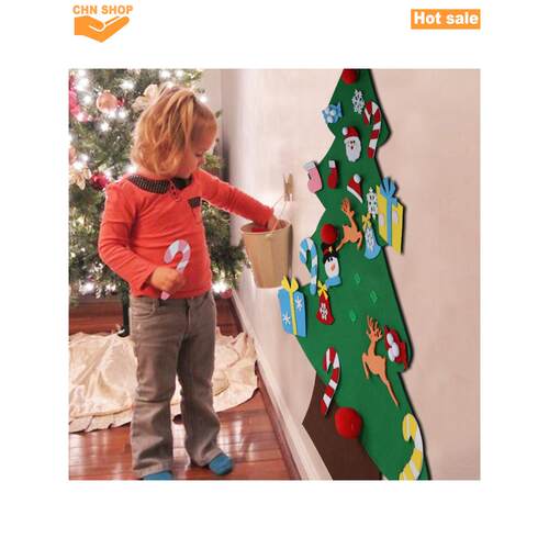 Felt Christmas Tree Set with Ornaments for Kids Decorations