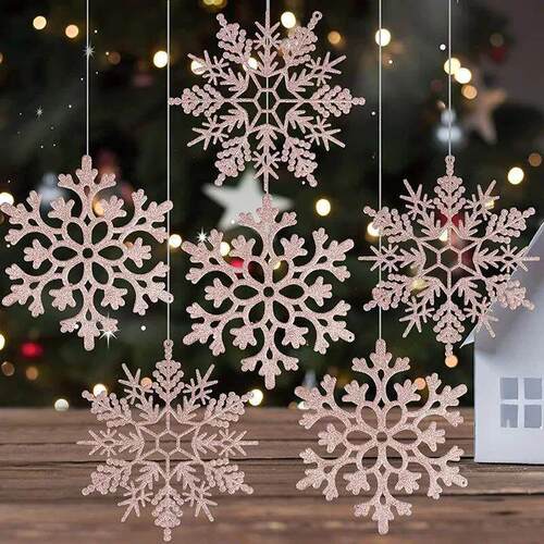 36pcs Plastic Snowflakes Fake Snow Flake Artificial Snow DIY