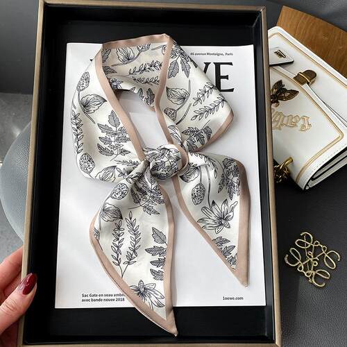 Fashion Print Hair Ribbon Scarf Women Neck Tie Bag Scarfs Sa