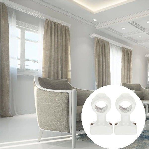 Curtain Rod Bracket Wood Mounting Brackets Hooks for Wall