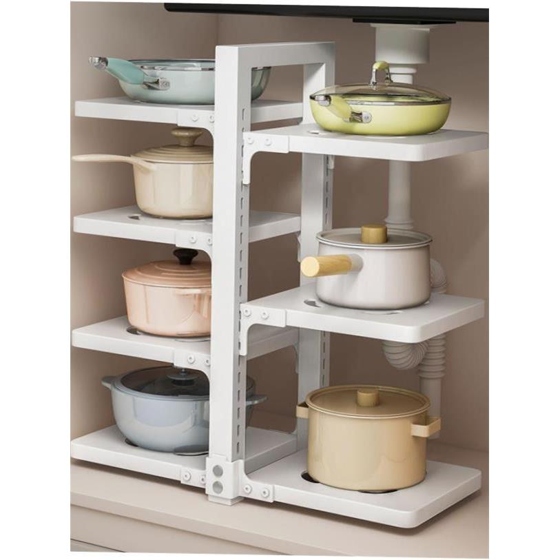 kitchen accessories Multi-layer pot storage rack Layering in