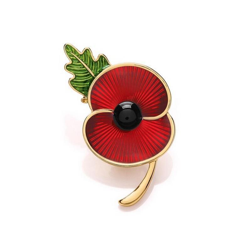 Classic red dripping poppy brooch Corsage British Remembranc