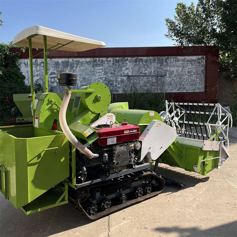 麦子大豆联合收割机 小型履带水稻小麦收割脱粒机 稻麦联合收割机