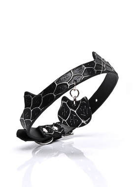 朋克黑蛇纹猫耳choker项圈酷妹