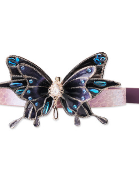 蛇皮水钻蝴蝶choker项圈