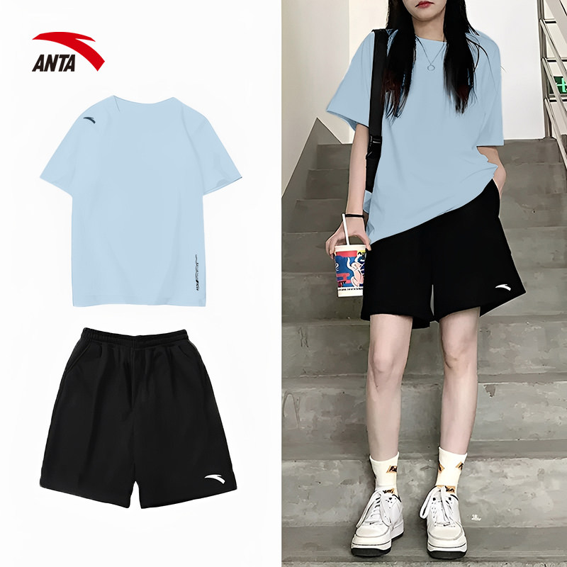 安踏速干套装女款学生透气运动服图片