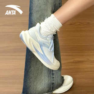 安踏毒刺6跑步鞋女款冬季新款厚底网面百搭初中生跳绳体测运动鞋