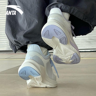 安踏毒刺6跑步鞋女款冬季新款运动鞋厚底减震初中生跳绳体测鞋子