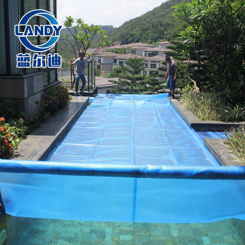 广东游泳池盖防尘抗UV蓝色保温薄膜温泉池防紫外线保温盖厂家
