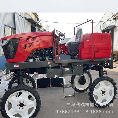 水田撒肥打药一体机 加长喷杆喷雾机 50马力自走式高架打药车