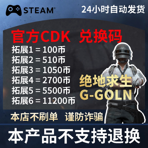 PUBGG币绝地求生金币G币游戏币皮肤点券吃鸡G-coin官方充值兑换码CDK充值码pubg币兰博基尼通行证