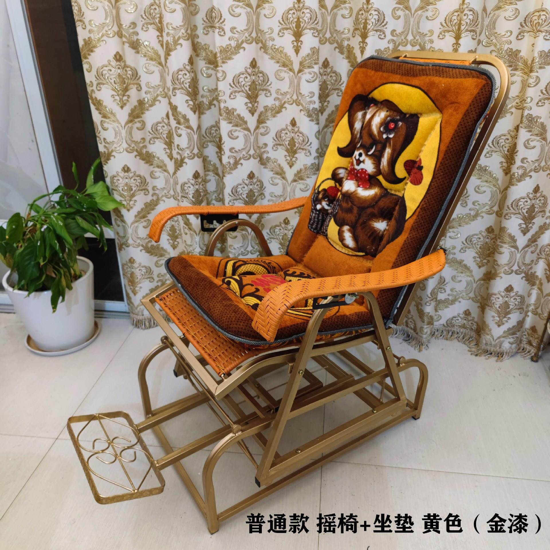 藤椅摇摇椅逍遥椅老人椅阳台室内庭院午睡家用铁艺凉爽藤编躺椅