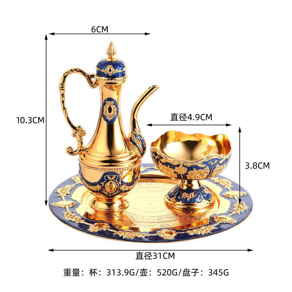 欧式轻奢金属酒壶酒杯套装复古创意家居会所装饰酒具套装精美礼品