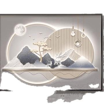 简约现代山水画高挡大气三联画壁画客厅装饰画轻奢沙发背景墙挂画