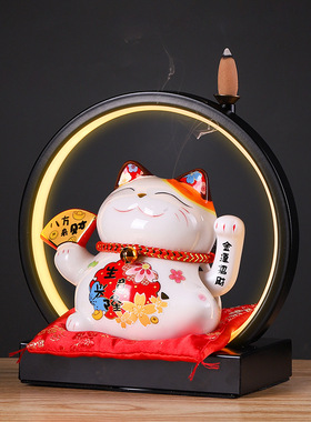 招财猫摆件大号电动摇手收银台家居店铺开业礼品陶瓷摆件自动招手