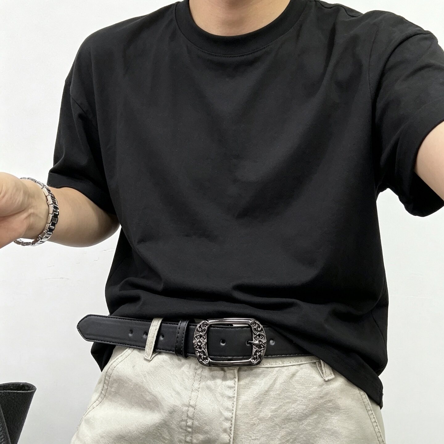 意尔康休闲风时尚潮流街头腰带男女复古潮流金属扣头休闲百搭皮带