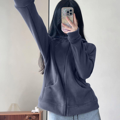 秋冬季加绒摇粒绒女外套修身显瘦