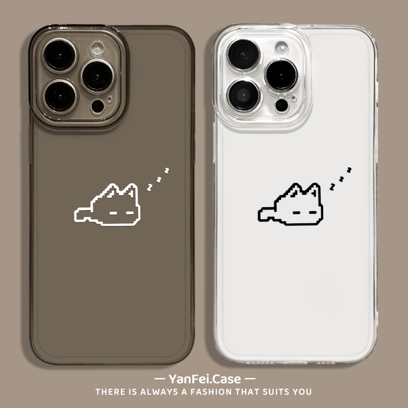 瞌睡小猫适用小米15手机壳14pro情侣14透明13红米k80/k70/k90/k60套turbo新款17promax小众note12保护套+简约