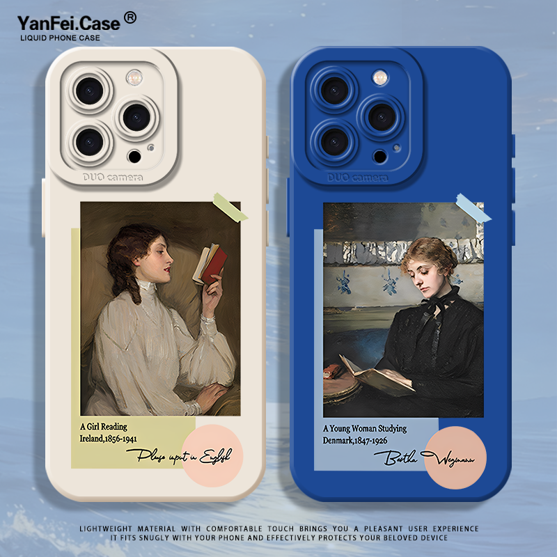 复古油画适用小米15手机壳14pro小众14硅胶13红米k80/k70/k90/k60小清新turbo4新款17promax女生note12欧美+