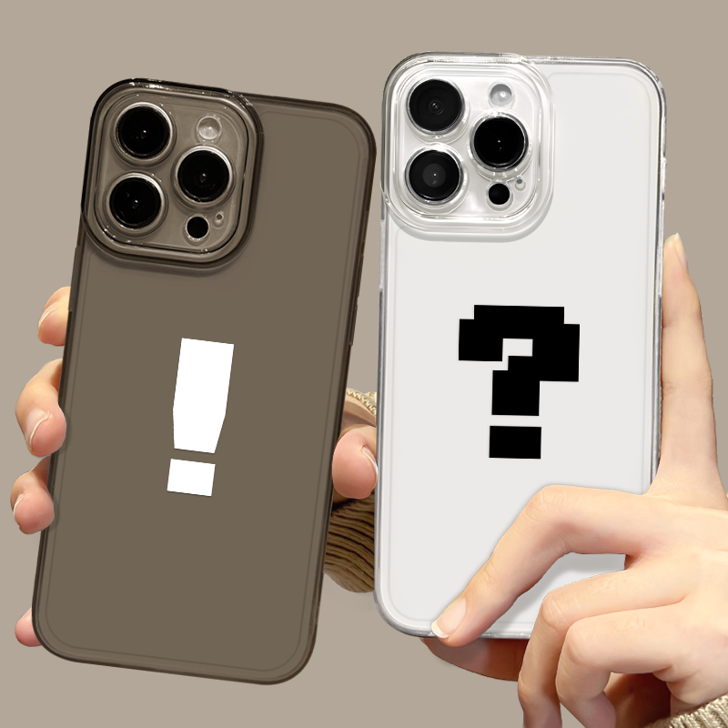 简约符号适用华为pura70手机壳nova12pro透明13问号11情侣10小众mate60新款p50荣耀300女magic7/6/5pro保护套