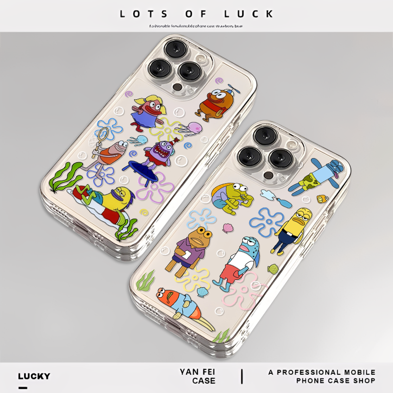 比奇堡居民适用华为pura70手机壳nova12pro透明13趣味11丑鱼10小众mate60新款p50荣耀300搞怪magic7/6保护套5