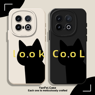 LOOK黑猫适用iqoo13手机壳12液态6硅胶neo10pro一加ace5搞怪3v趣味11卡通z9/z10turbo+有趣neo9小众oneplus15