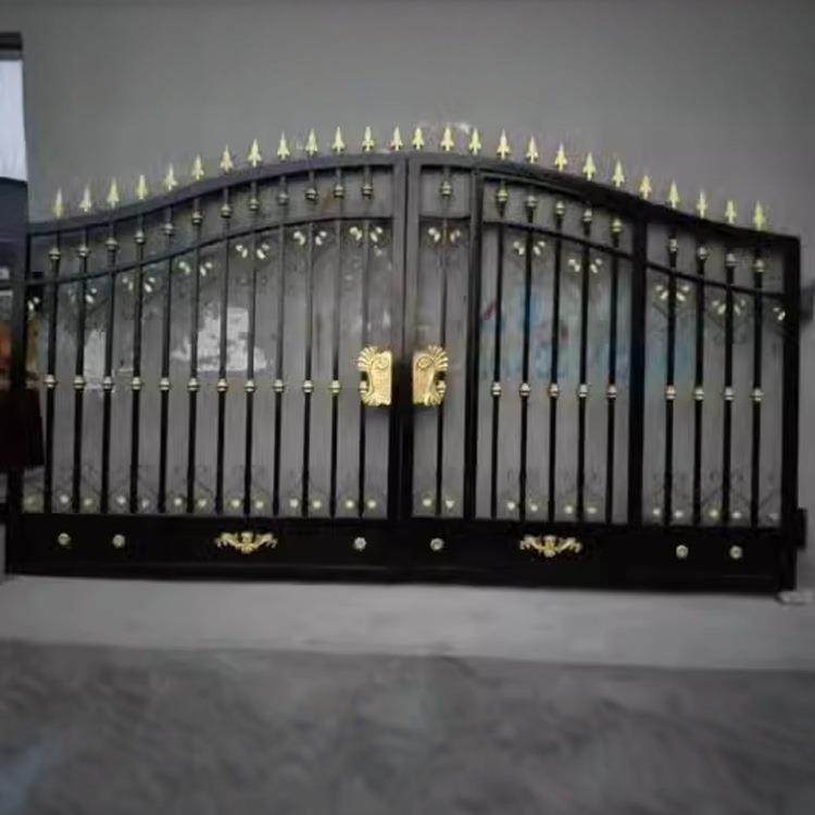 铁艺大门家用农村院子门庭院别墅对开门乡村入户对开门四扇折叠门