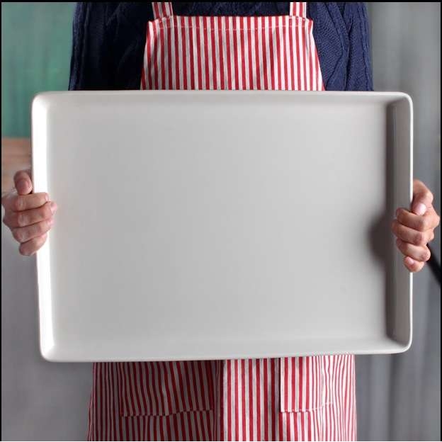 18inch rectange white porcelain big plate超大陶瓷长方形盘子