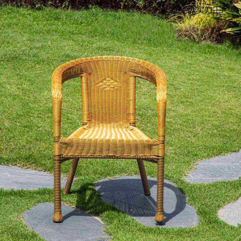 藤椅家用阳台休闲藤编老人藤椅子靠背单人藤圈椅单个腾椅三件套