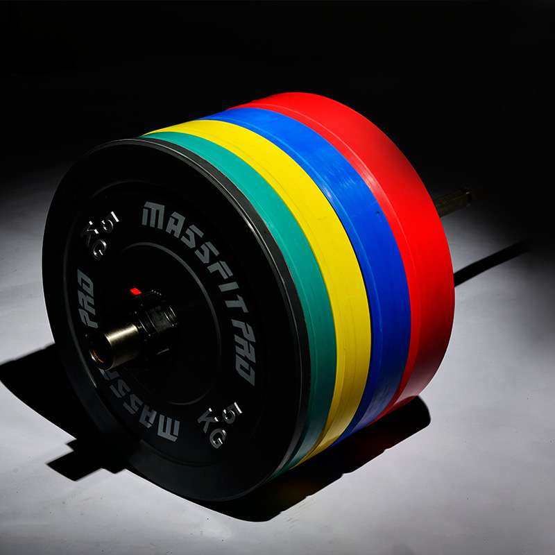 马西商用Crossfit全胶高弹片杠铃片彩色环保弹跳片pro工作室专业