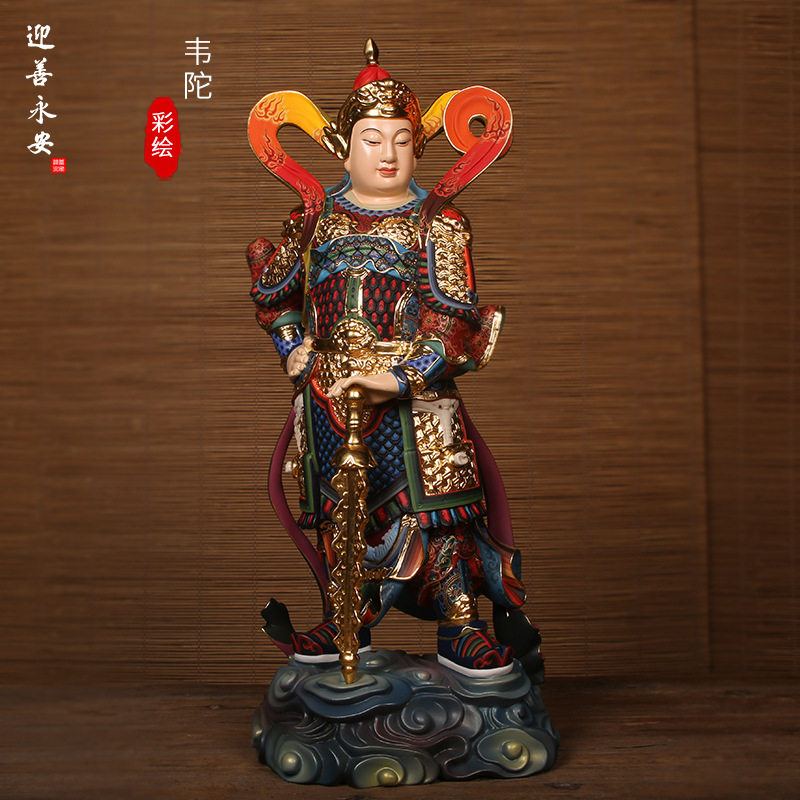厂家纯铜韦陀天雕塑户外景观广场印度婆罗门大型铸铜护法诸天摆件