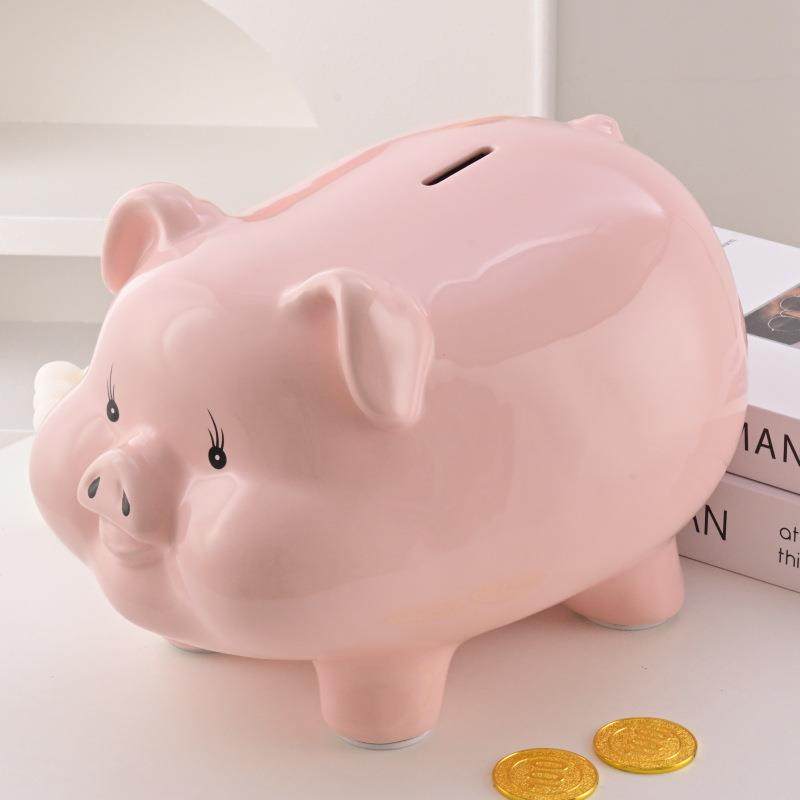 猪存钱罐2024新款只进不出陶瓷储钱罐储蓄罐成人