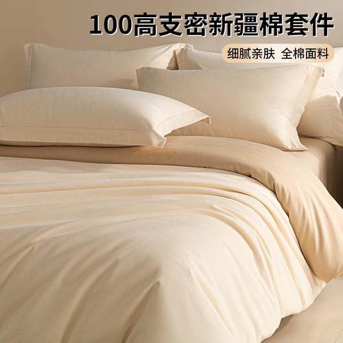 高端100S加厚磨毛全棉四件套纯棉床单被套床笠三件套轻奢秋冬床品