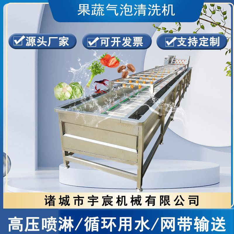 商用耙耙柑气泡清洗机杨桃蜜橘高压喷淋清洗设备辣椒预制菜清洗线