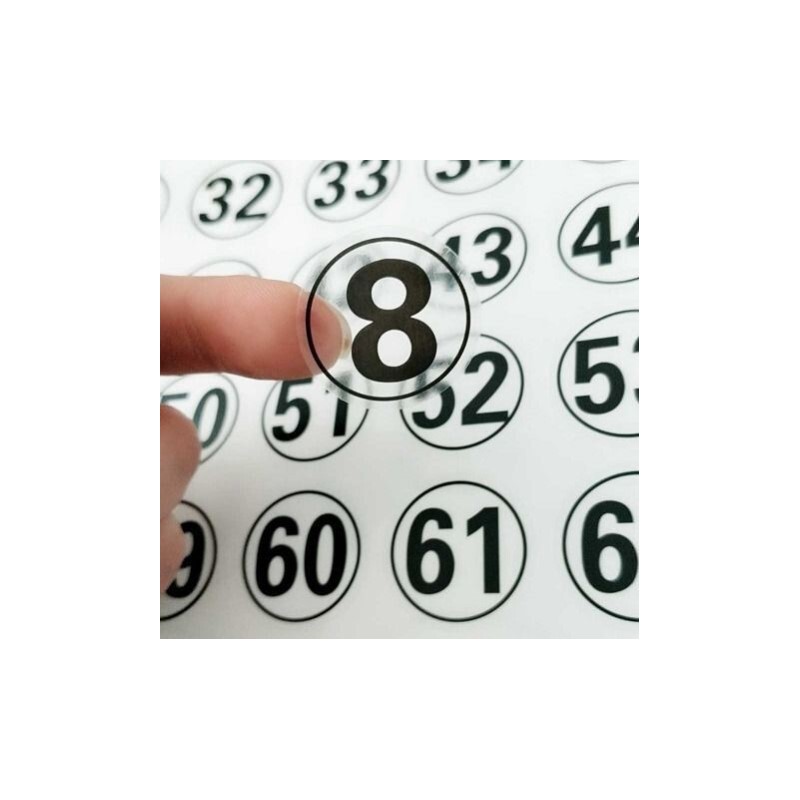 玻璃杯贴纸防拿错防水数字贴纸号码贴圆形透明贴编号贴餐桌贴茶杯