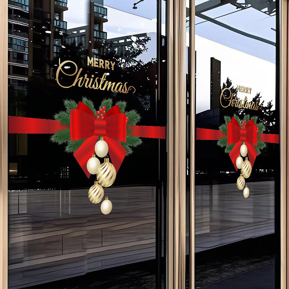 新年装饰布置圣诞节抽象窗花UV静电贴纸布置橱窗门贴贴纸窗贴PVC,家居饰品,门贴,淘宝优惠券,粉丝福利购,淘宝优惠卷