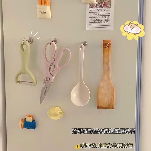 【发6个】磁吸挂钩免打孔强磁铁收纳多用途强力门后冰箱卫生间