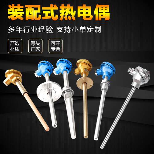 定制热电偶pt100温度传感器K型铠装铂热电阻探头一体化温度变送器