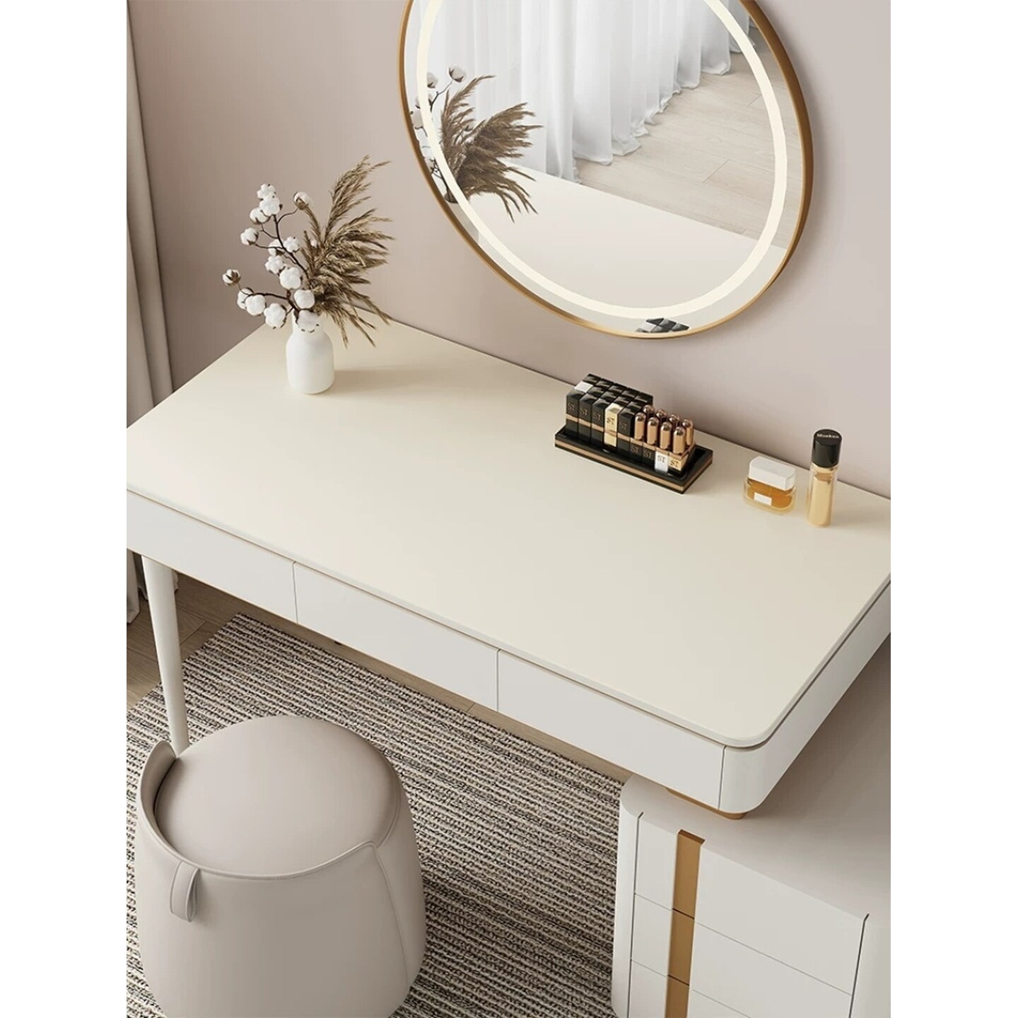 纯色皮革梳妆台桌垫化妆桌面保护垫子防水防油轻奢高级感书桌桌布