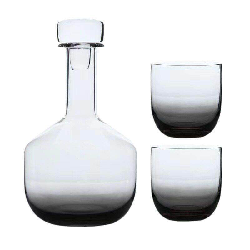北欧创意水晶玻璃醒酒器醒酒器套装样板间吧台酒柜酒具摆件摆件