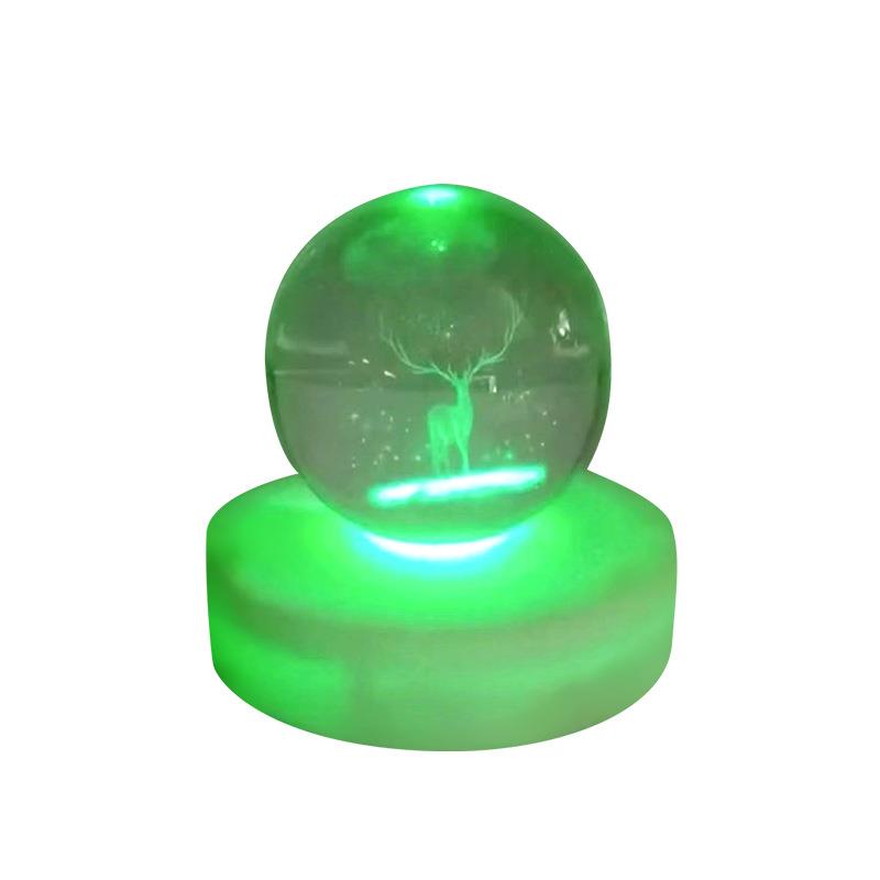 厂家定制树脂工艺品七彩发光led灯氛围灯小夜灯水晶球摆件图片